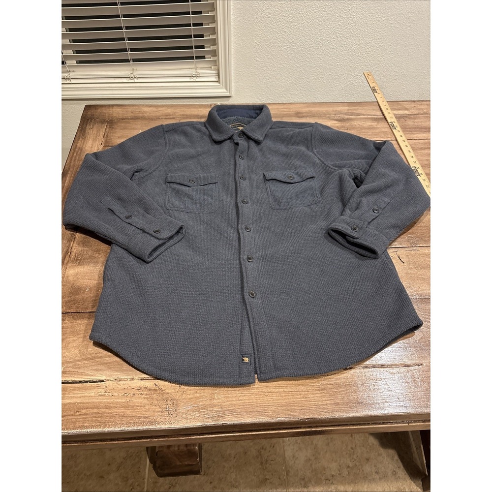 Freedom Foundry Shacket Men's XLarge Chamois Shirt Long Sleeve Blue Sherpa